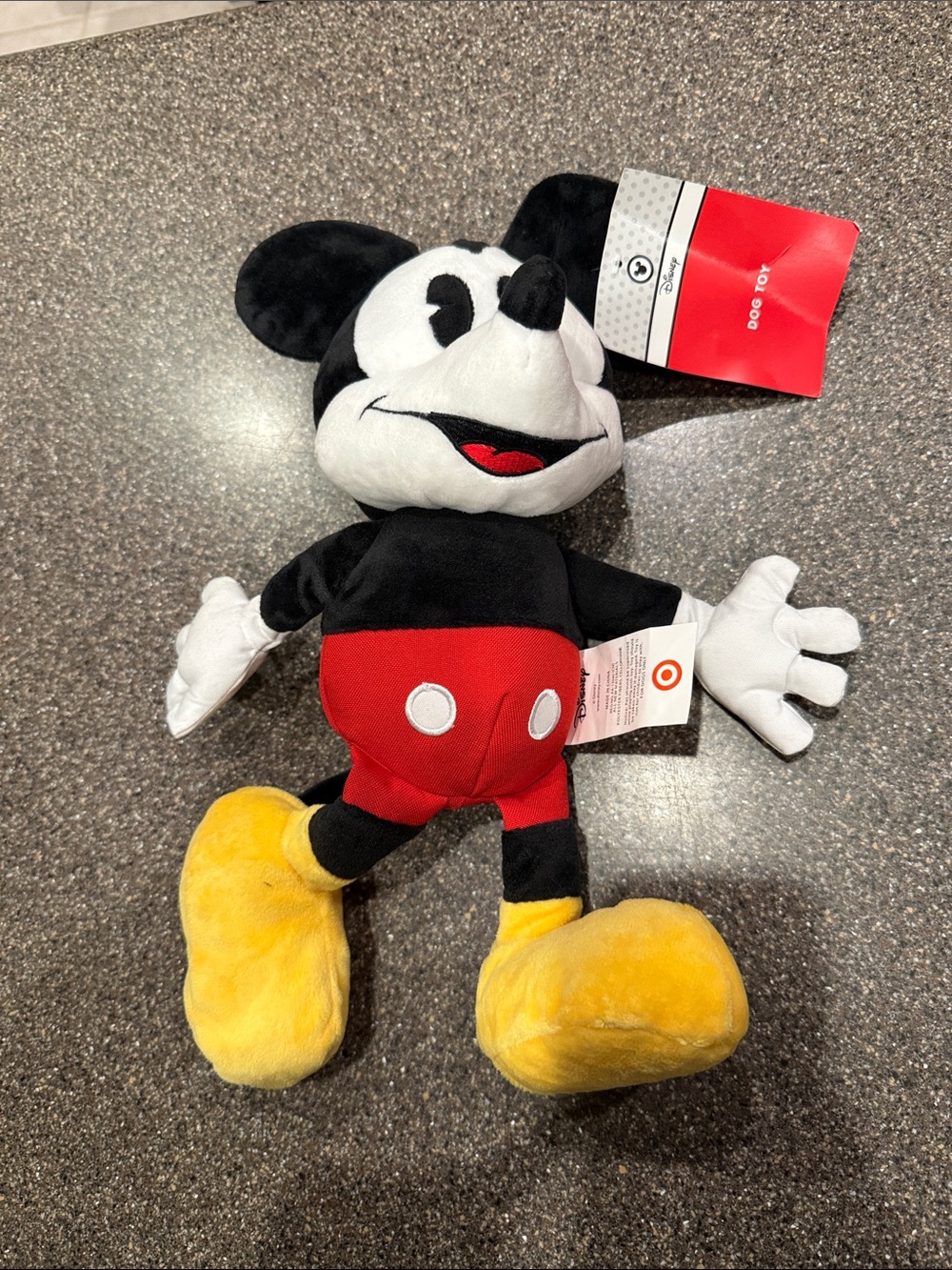 Disney Mickey Mouse Plush Dog Toy- Black, Red, White, Yellow